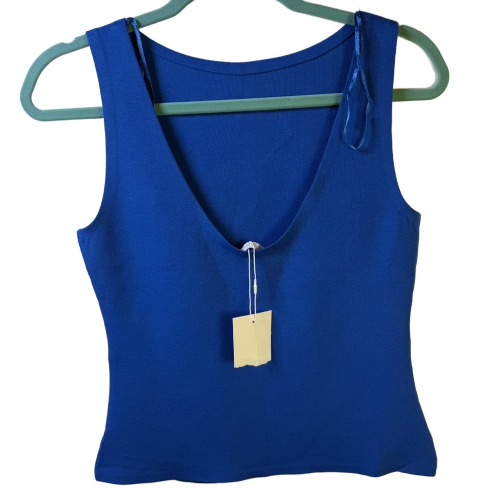 Zara Fitted Blue Tank Top